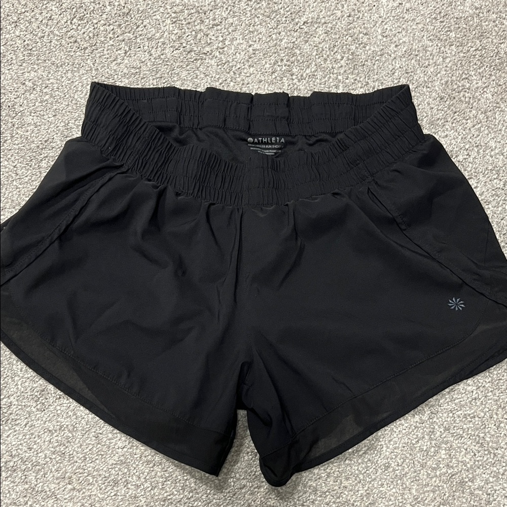Athleta Women's Athletic Black Shorts Mesh Racer Run 4”